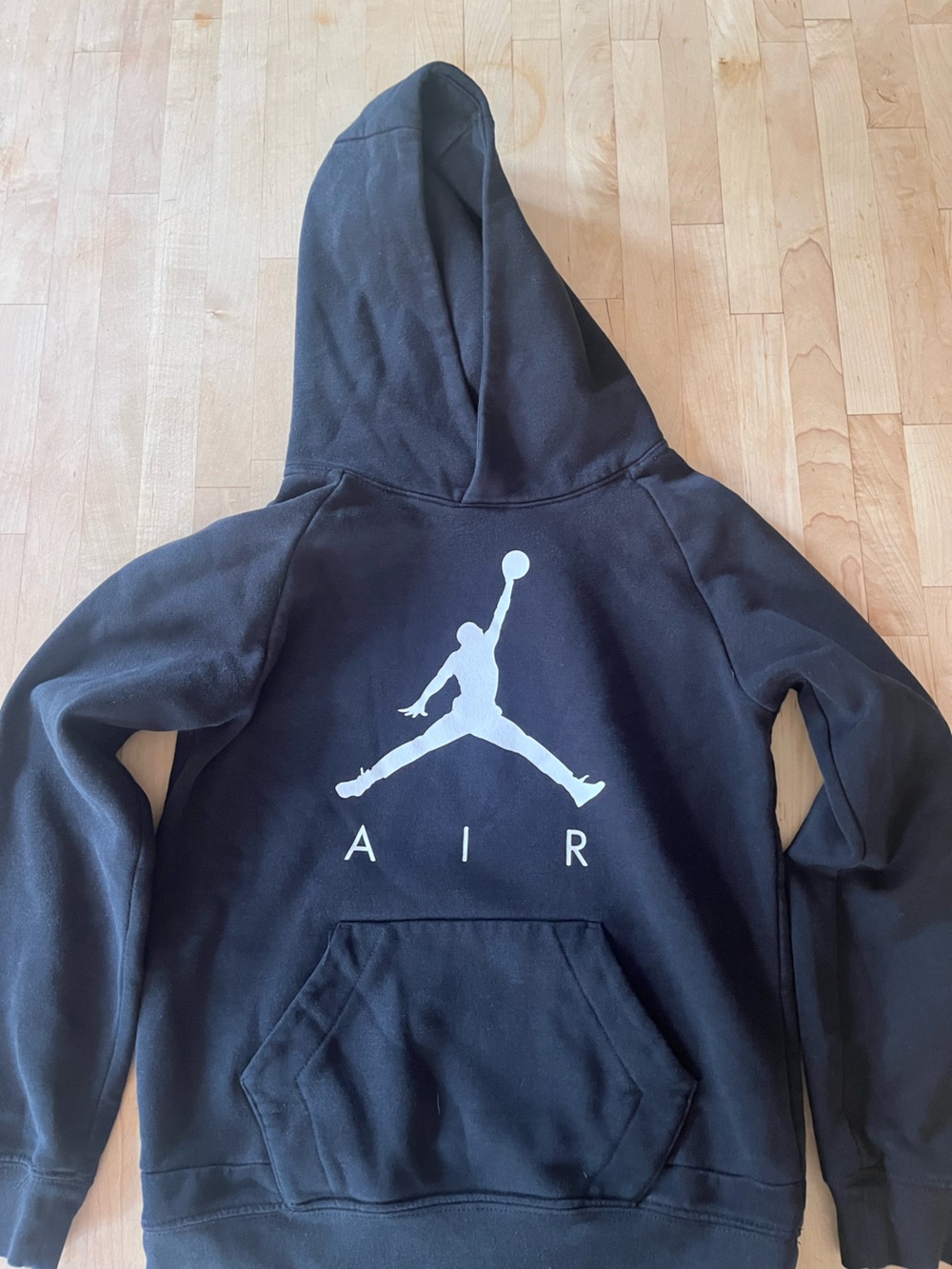 Jordan Black AIR Hoodie with White Jumpman Accent Size Youth S